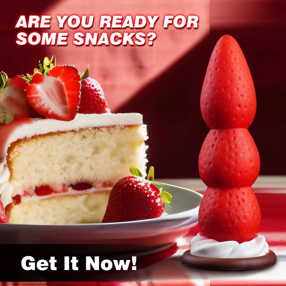 venusfun christmas strawberry anal plug silicone cute beads