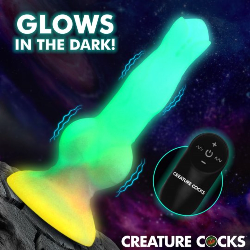 cocks astro cock glowing silicone dildo 8.1 inch