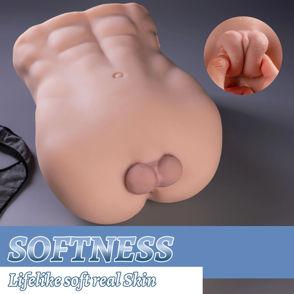 hebe muscular abs male torso sex doll telescopic anal vibrator