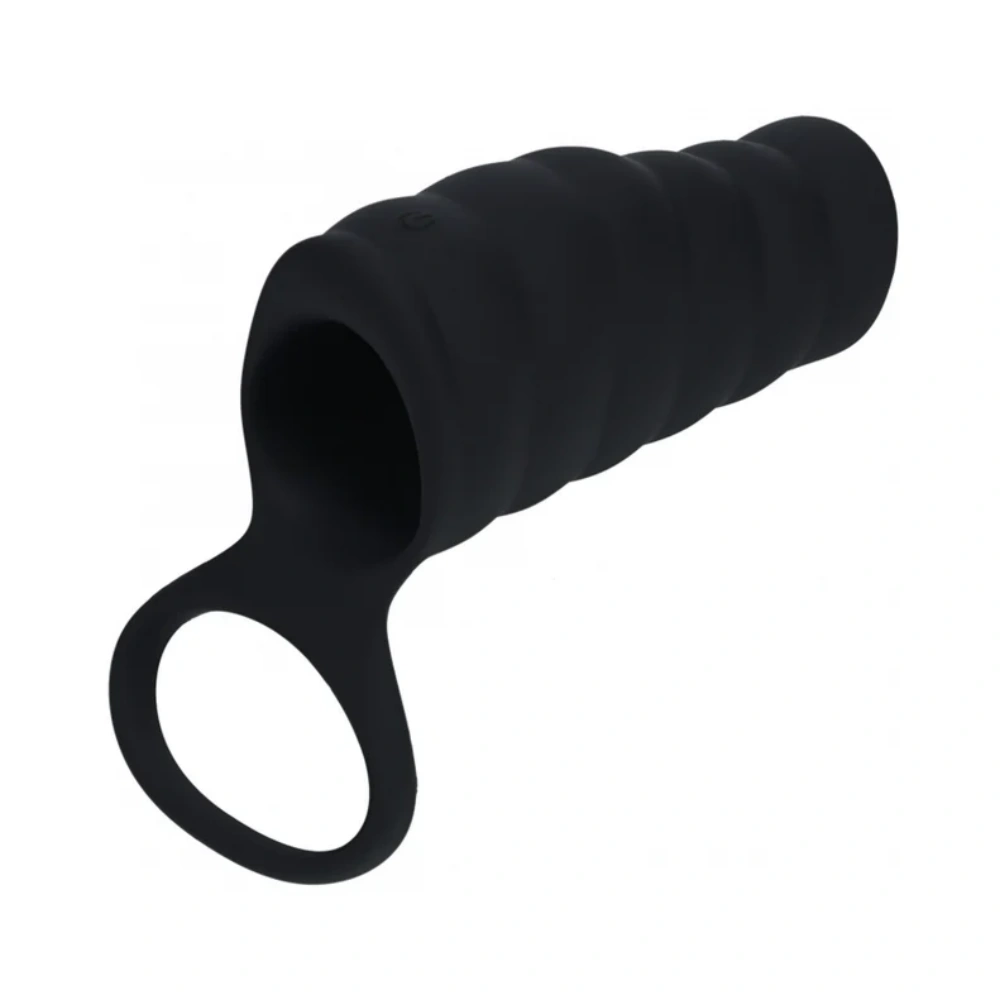 Shots LEVELZ Vibrating Ribbed Silicone Cock Sleeve Penis Sleeve & Ball Ring