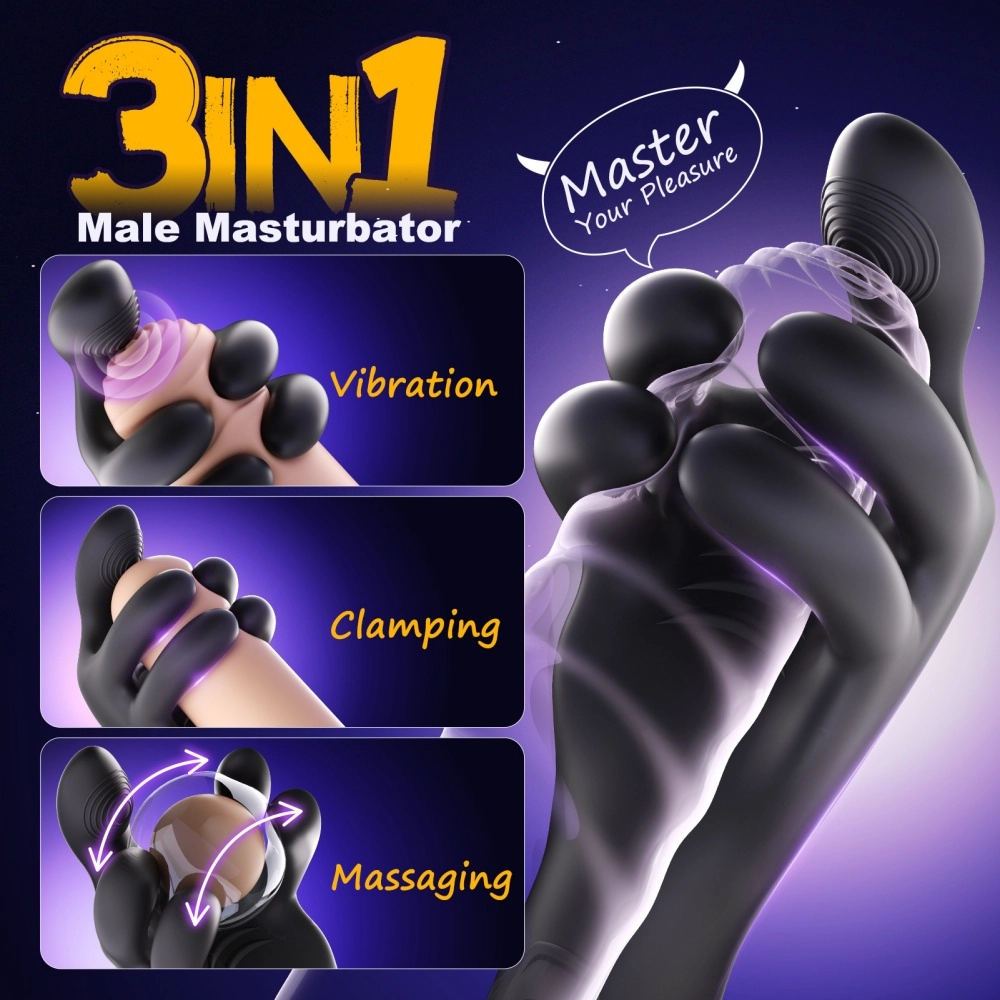 Venusfun Dragon Claw Hands-Free Male Masturbator 3in1 Vibrating Clamping Silicone Trainer with App