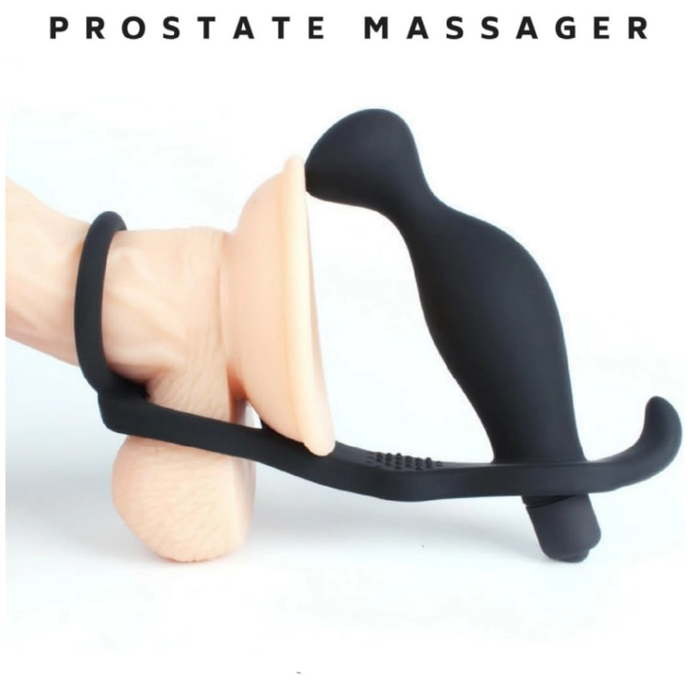 Venusfun Gay Male Insertable Vibrating Anal Plug Prostate Massager Cock Ring for Couples