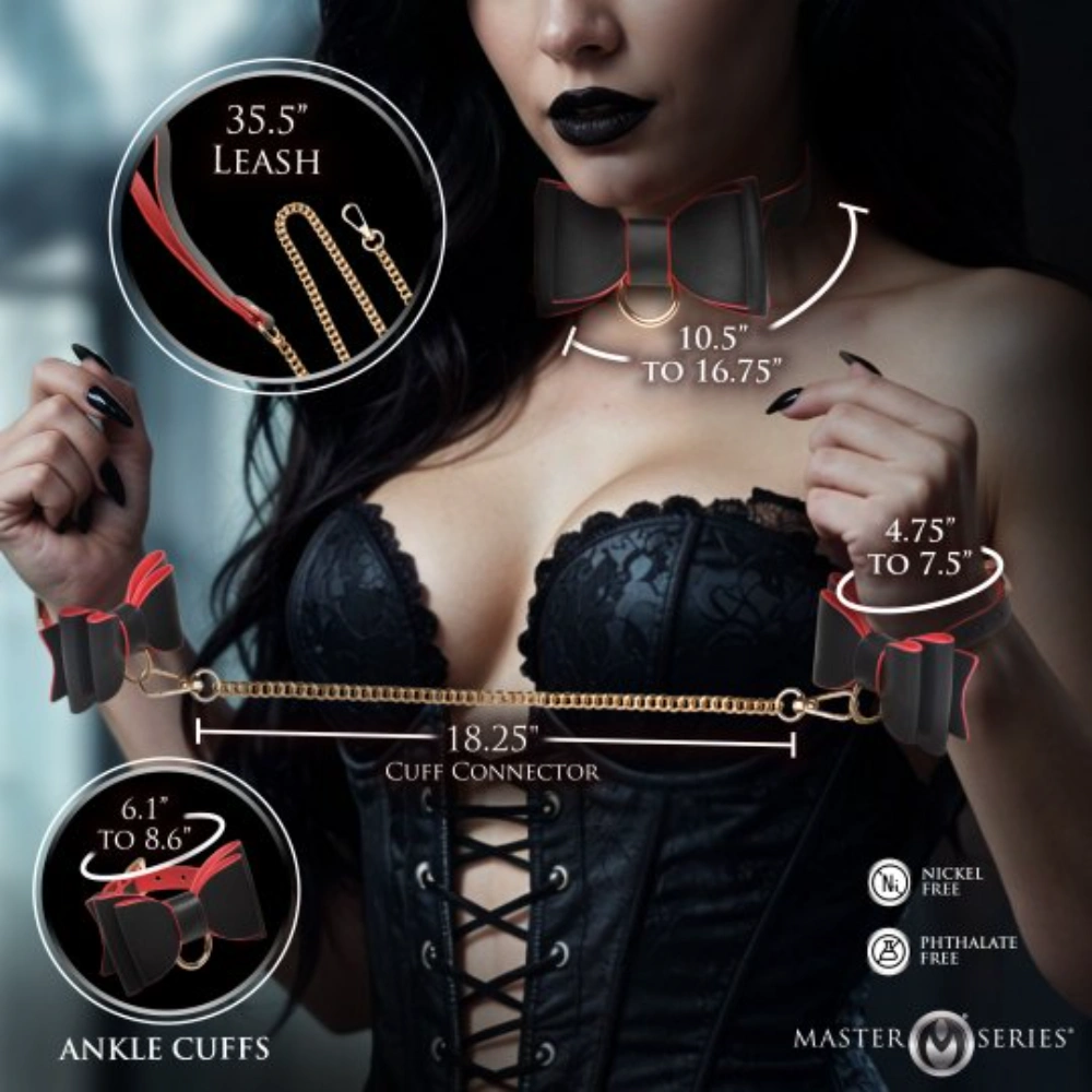 xr brands goth bondage collar and cuffs
