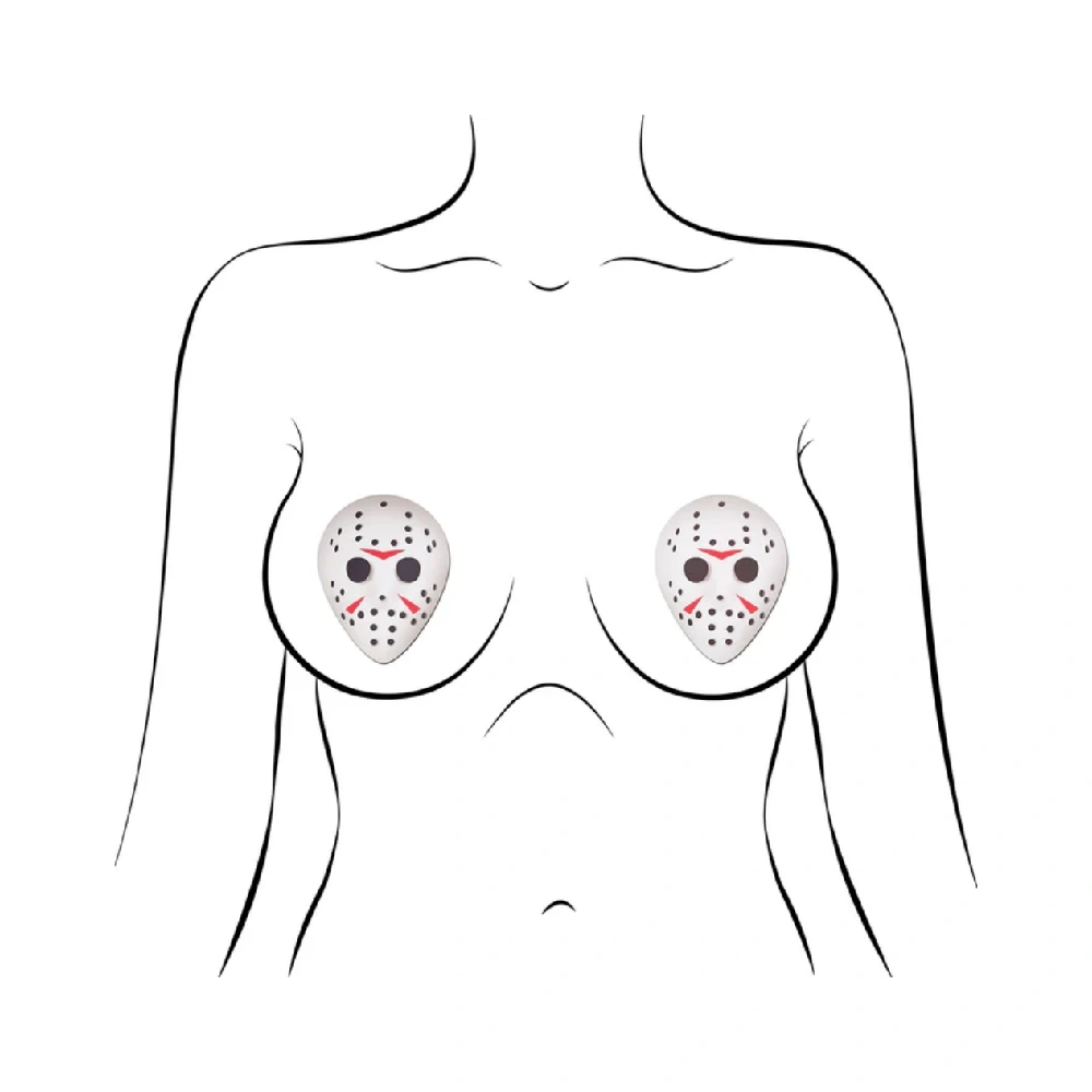 Pastease Jason Hockey Mask Nipple Pasties Scary Funny Party Holiday Prank for Women