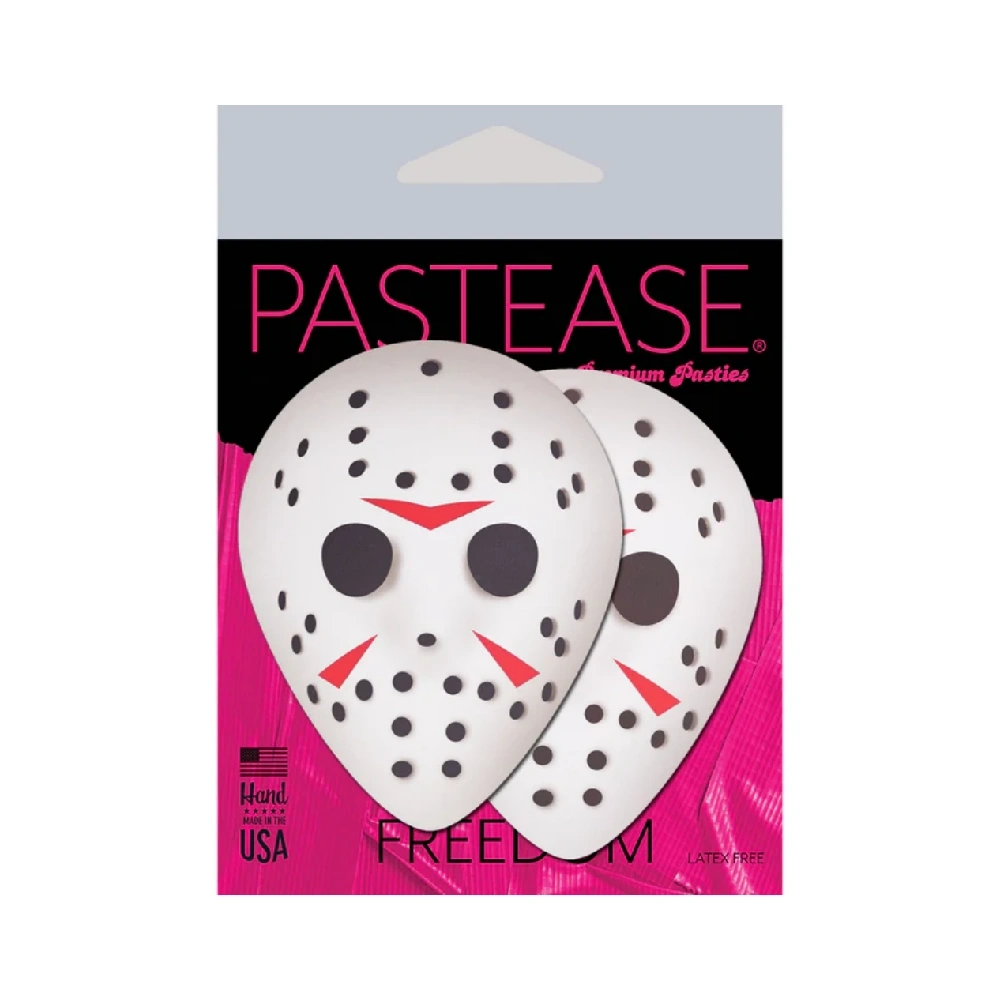 pastease jason hockey mask nipple pasties funny holiday prank for parties