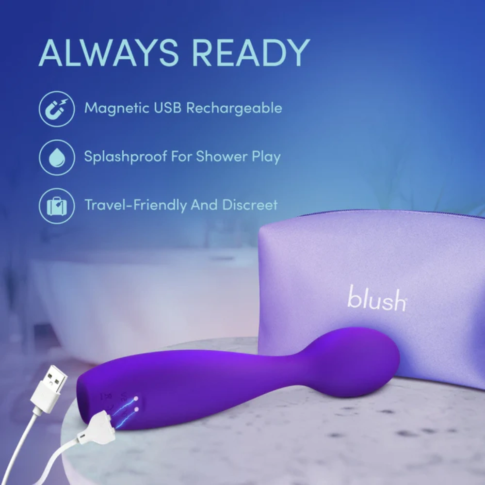 blush velvet high wand massager splashproof rechargeable design