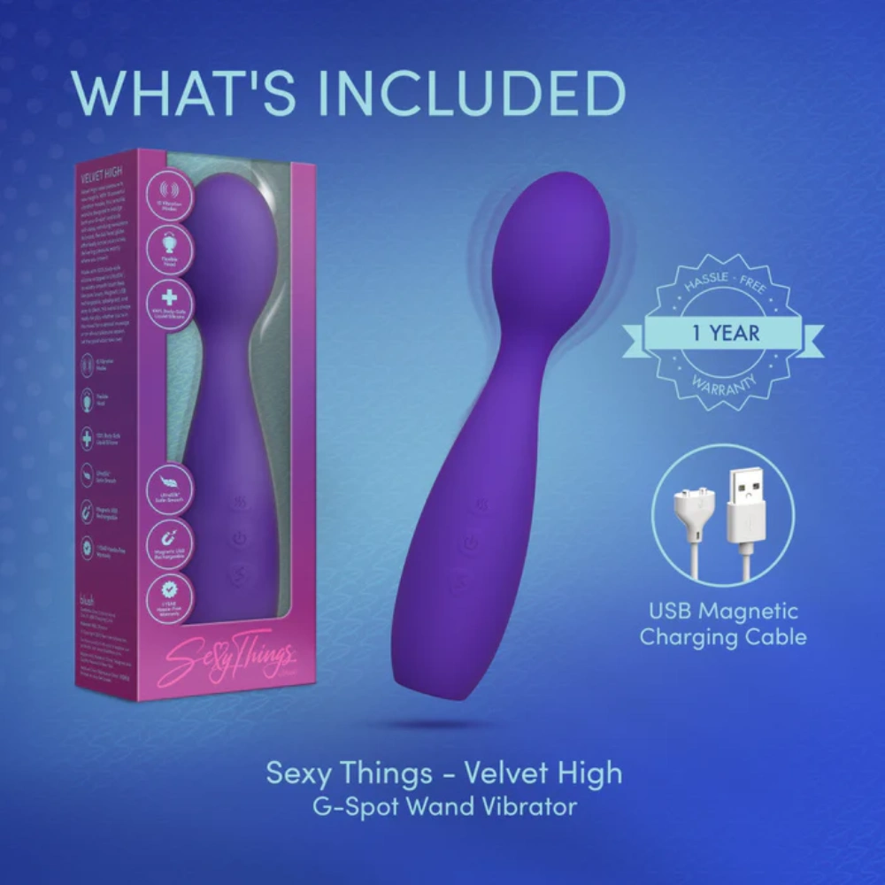 blush velvet high wand massager