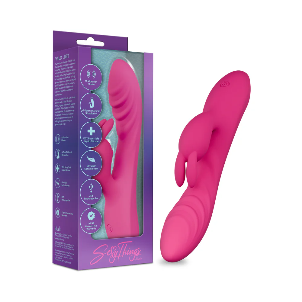 blush sexy things wild lust rabbit vibrator easy use