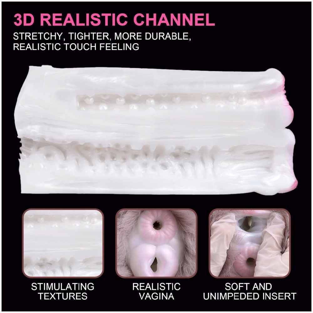 geeha plush rabbit animal pussy masturbation cup for men