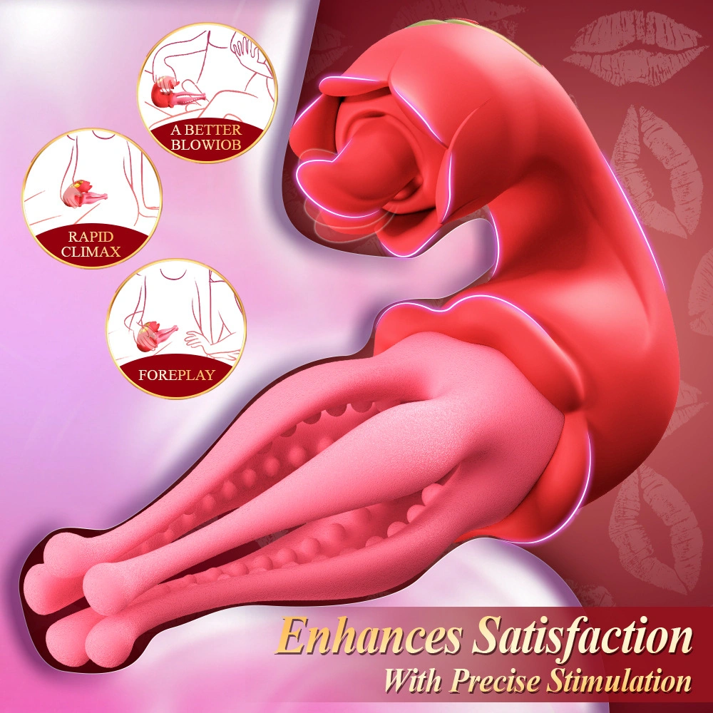 venusfun 3 in 1 rose tongue vibrator clit nipple g-spot