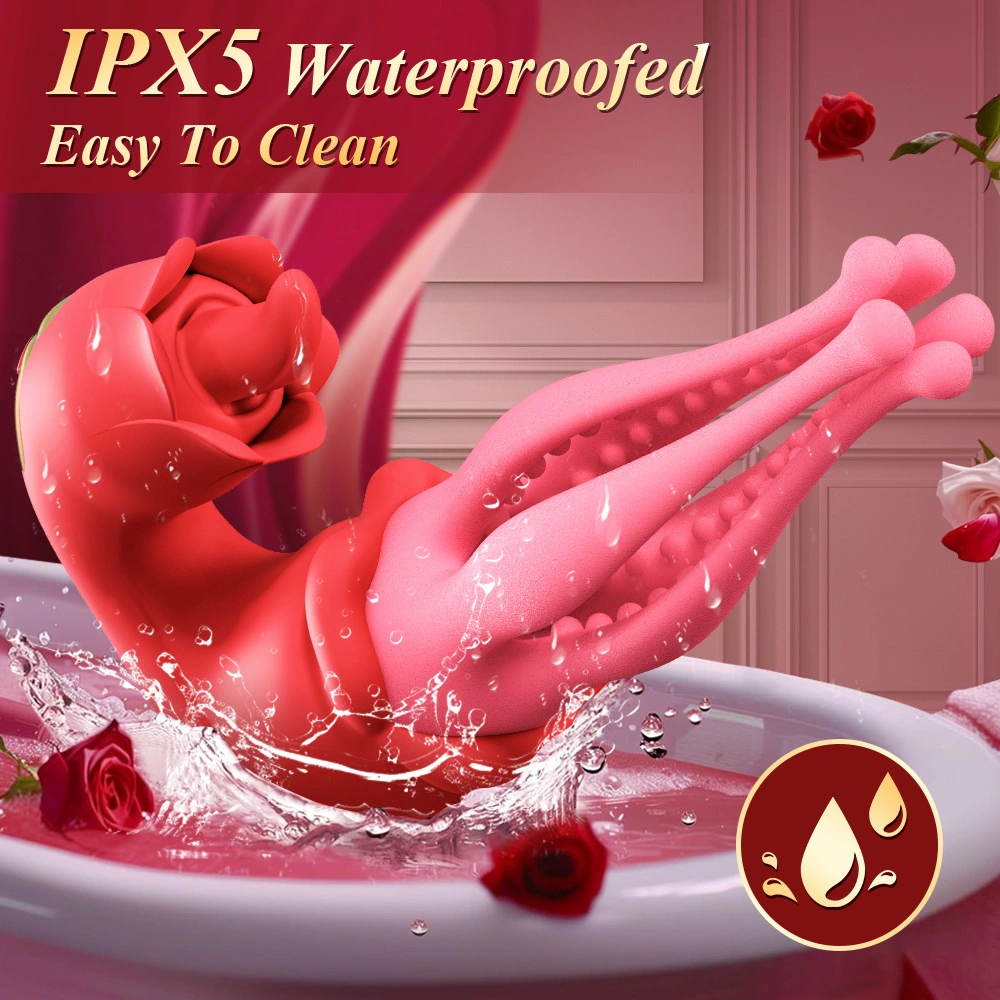 3 in 1 rose tongue vibrator clit g-spot nipple 7 licking swinging vibrations venusfun