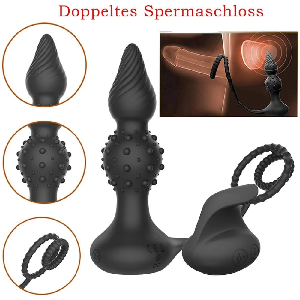 venusfun pointed vibrator silicone anal plug 2 motors male masturbator