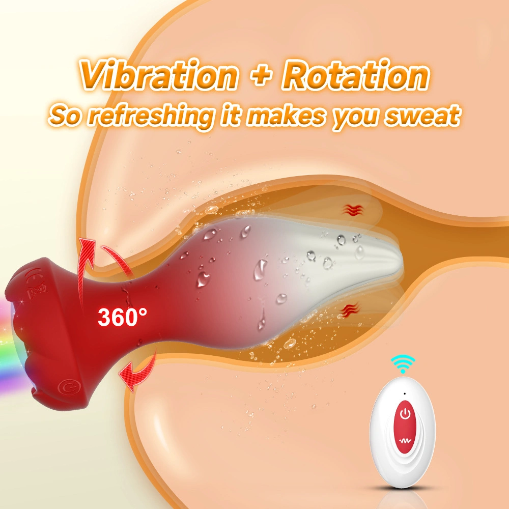 rotating vibrating anal plug with remote control