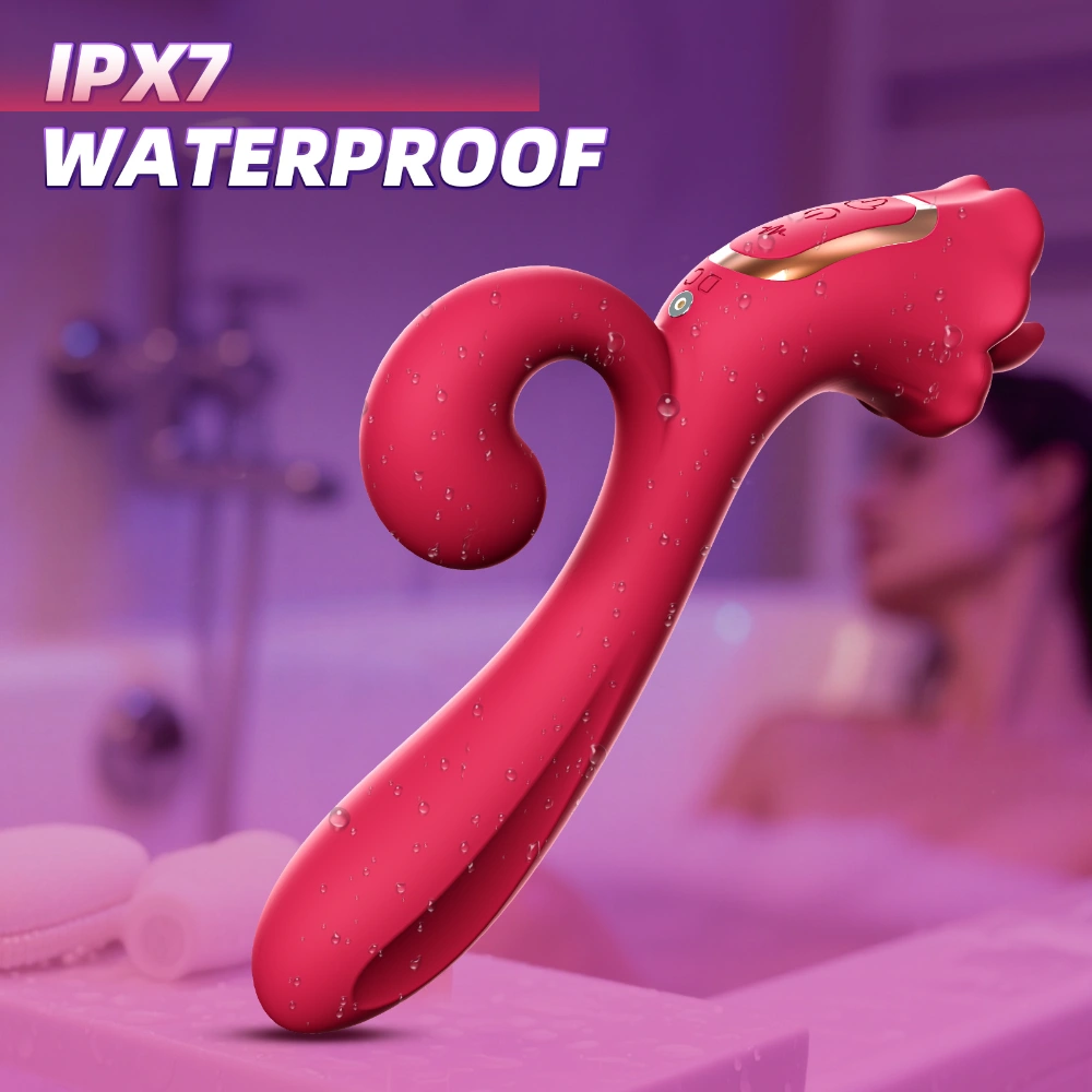 venusfun silicone abs clitoral rose vibrator tongue licking massager