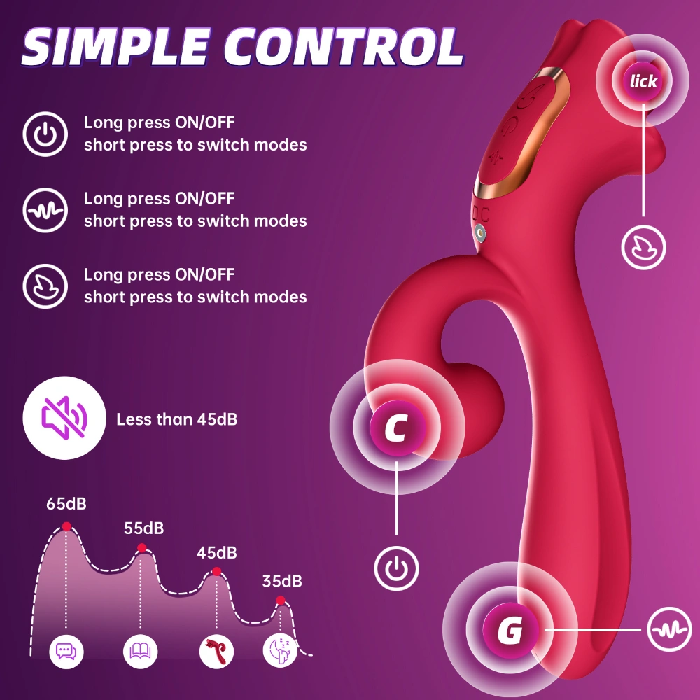 venusfun clitoral tongue vibrator silicone abs 3 motors 10 vibration modes