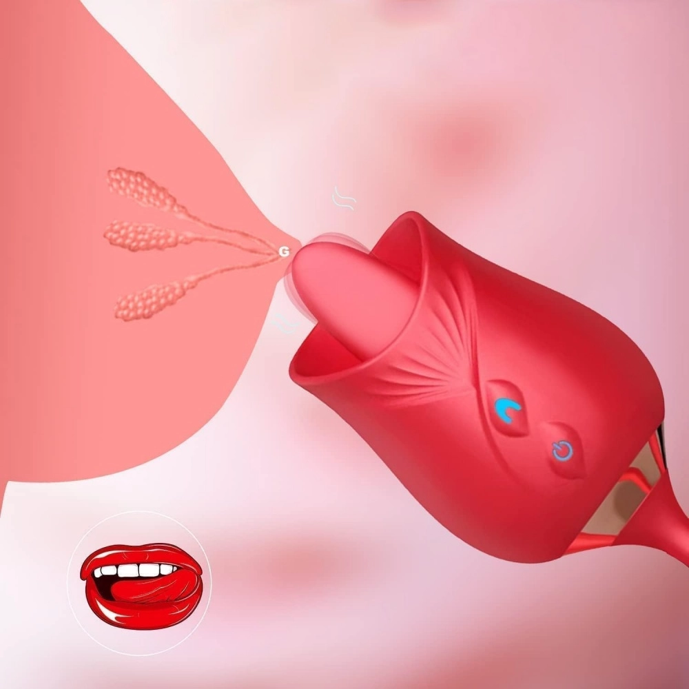 venusfun rose dual head vibrator licking suction
