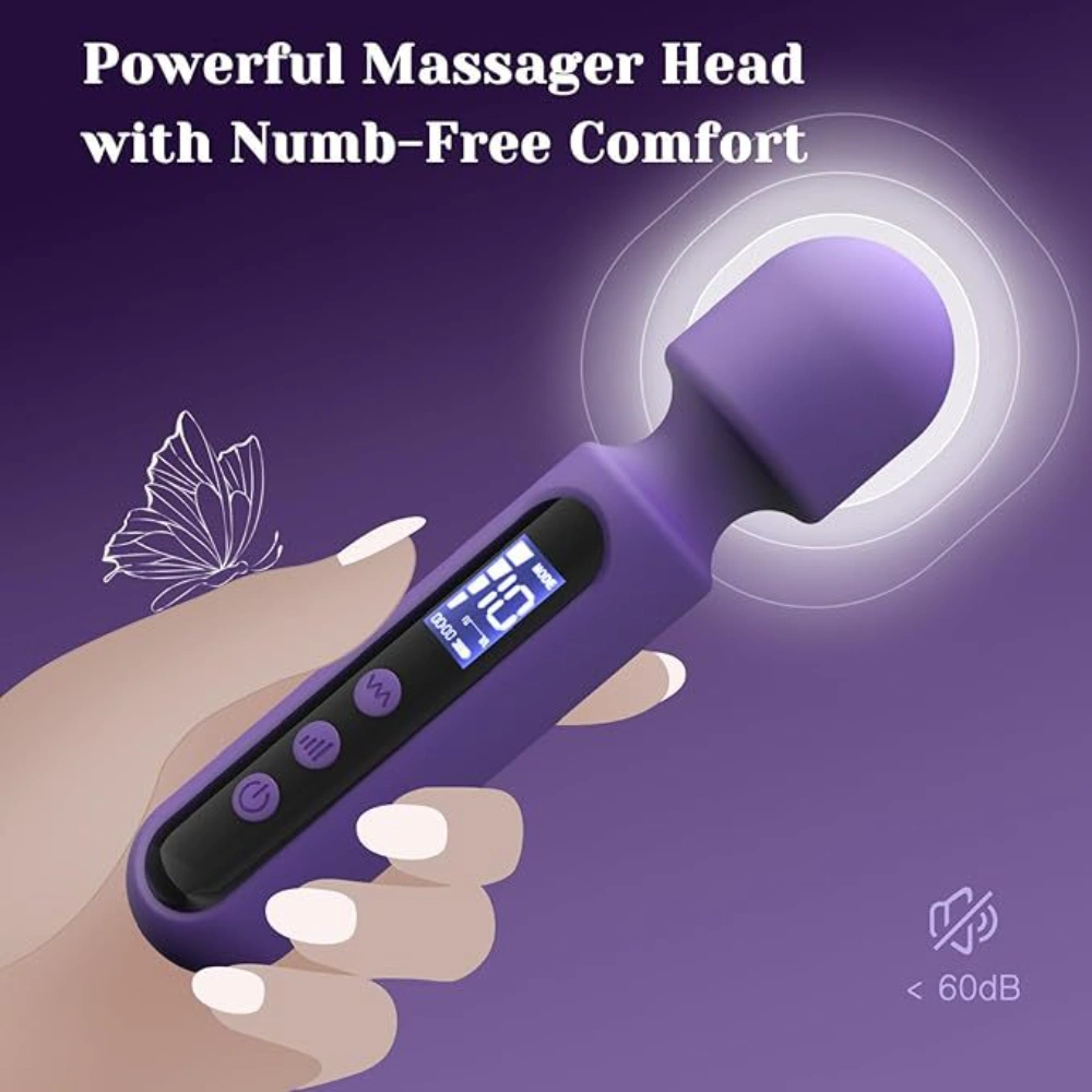 wand vibrators led display showing vibration mode and intensity