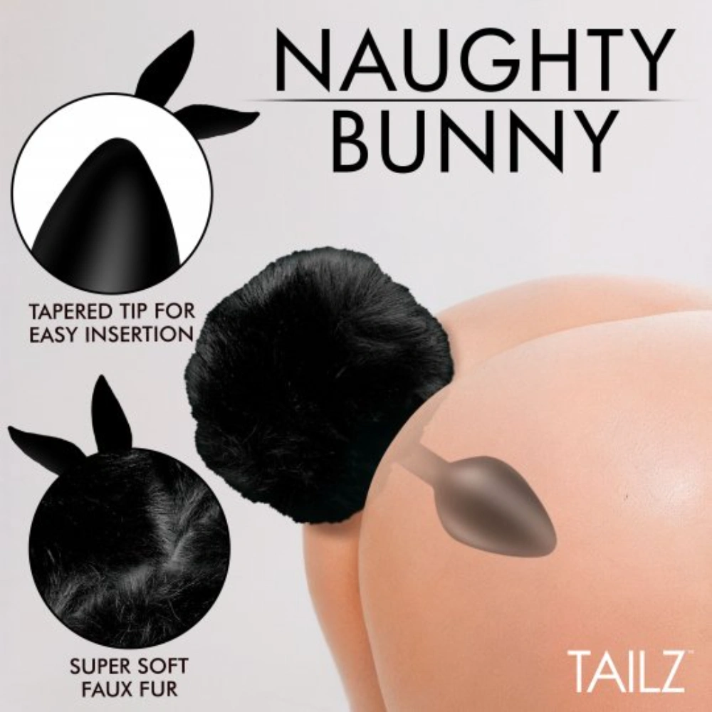 xr brands premium silicone bunny tail plug