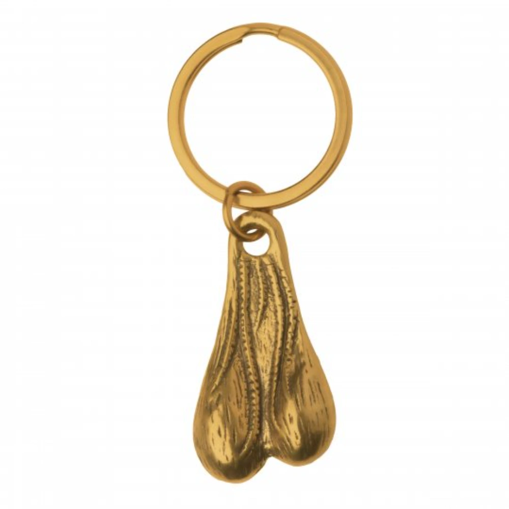 adult novelty penis key charm brass