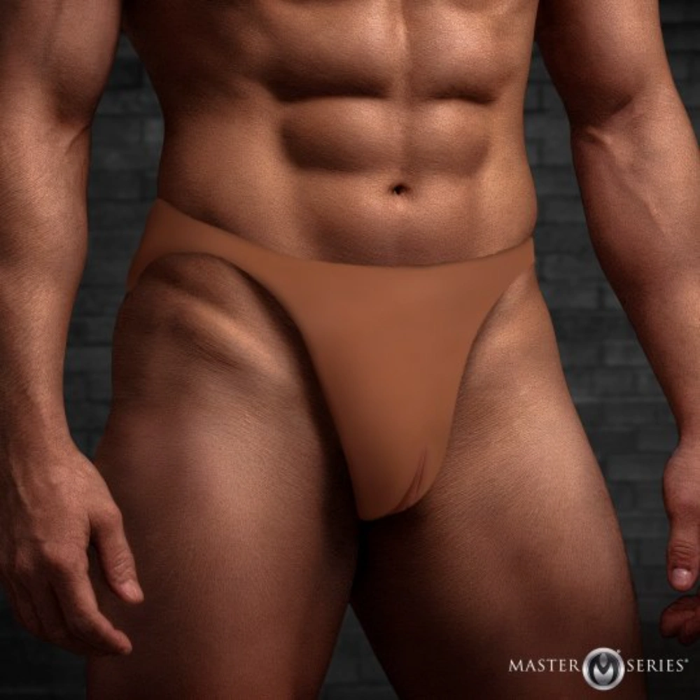 XR Brands Pussy Strap Silicone Vagina Jockstrap Realistic Wearable Stretchy Fun for Couples