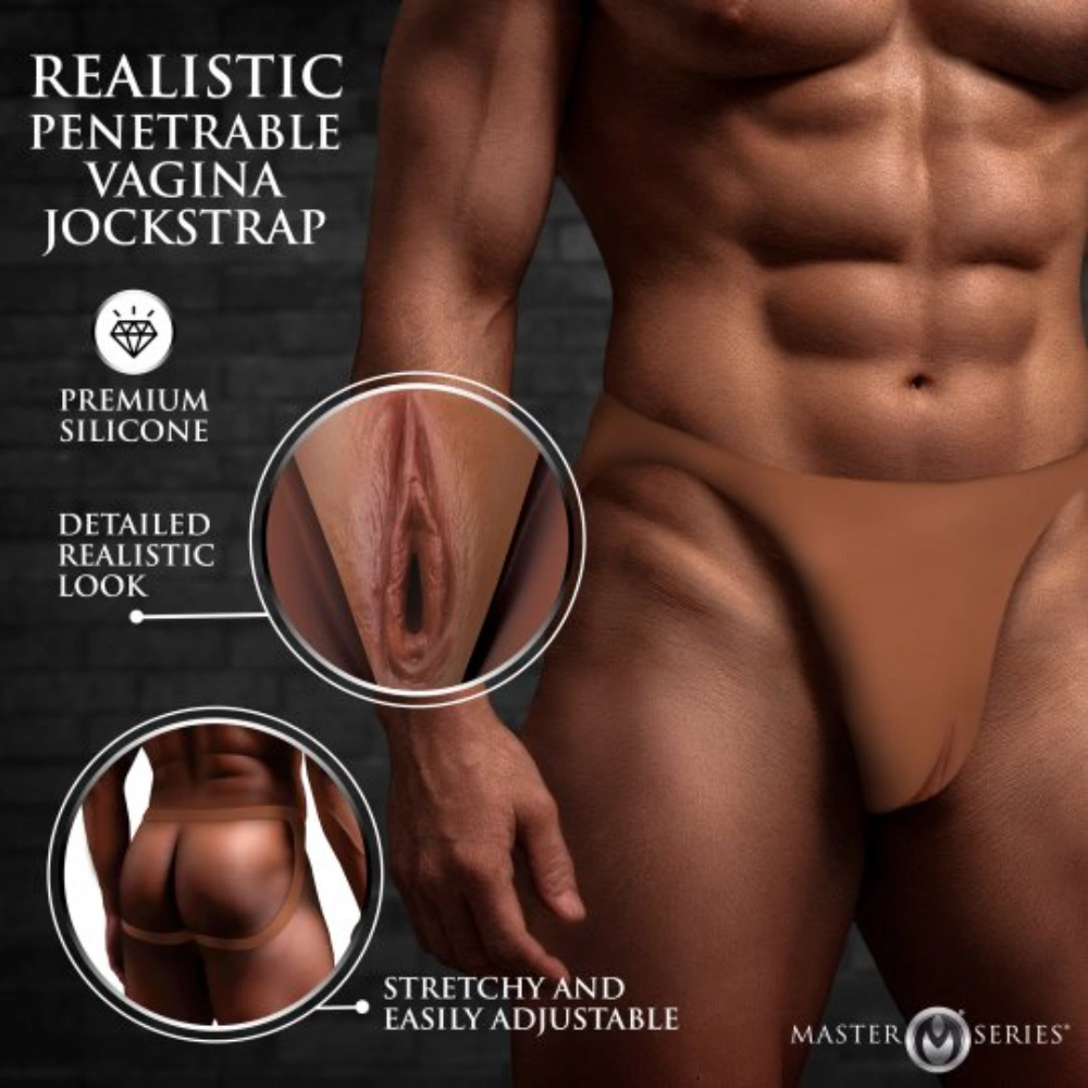 xr brands pussy strap silicone jockstrap stretchy g-string for couples