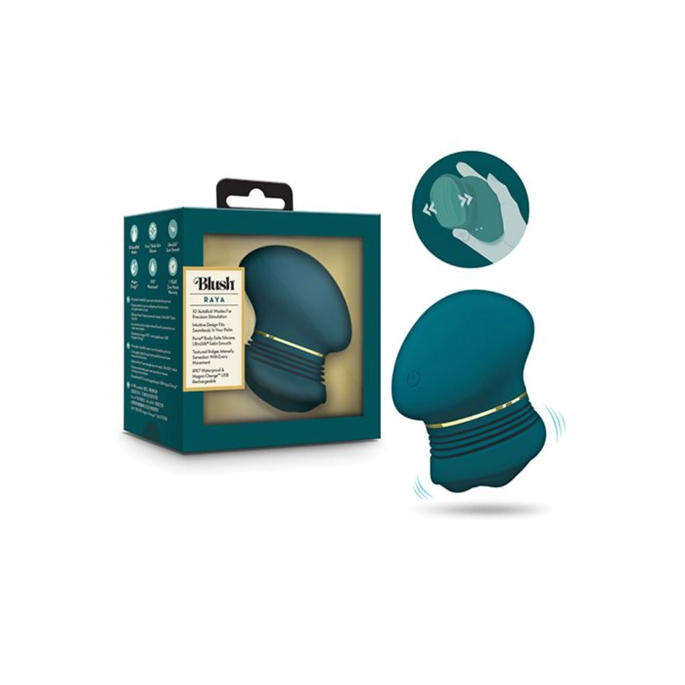 Blush Collection Riana Silicone Clitoral Textured Ridges 10 Modes Palm Sized for Women