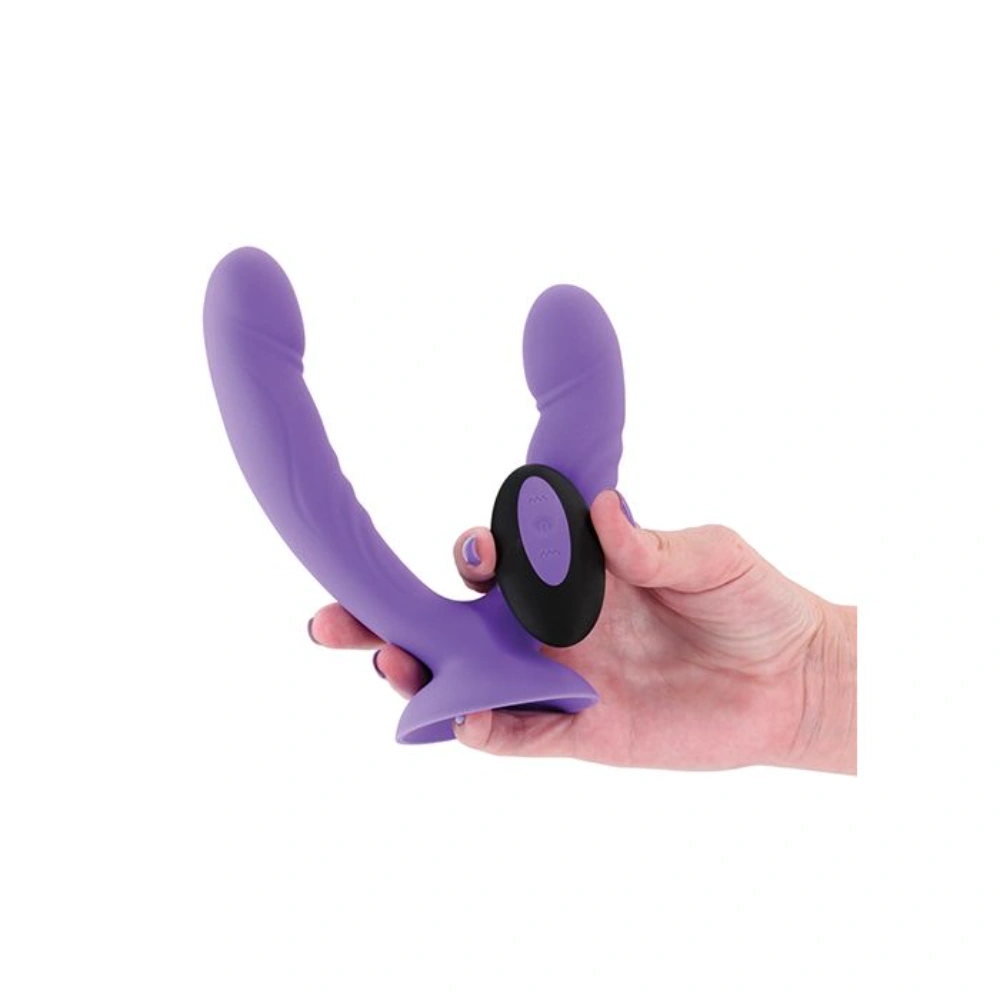 NS Novelties INYA Duet Double Silicone Dildo Vibrator Remote Suction Cup Toy for Intense Play
