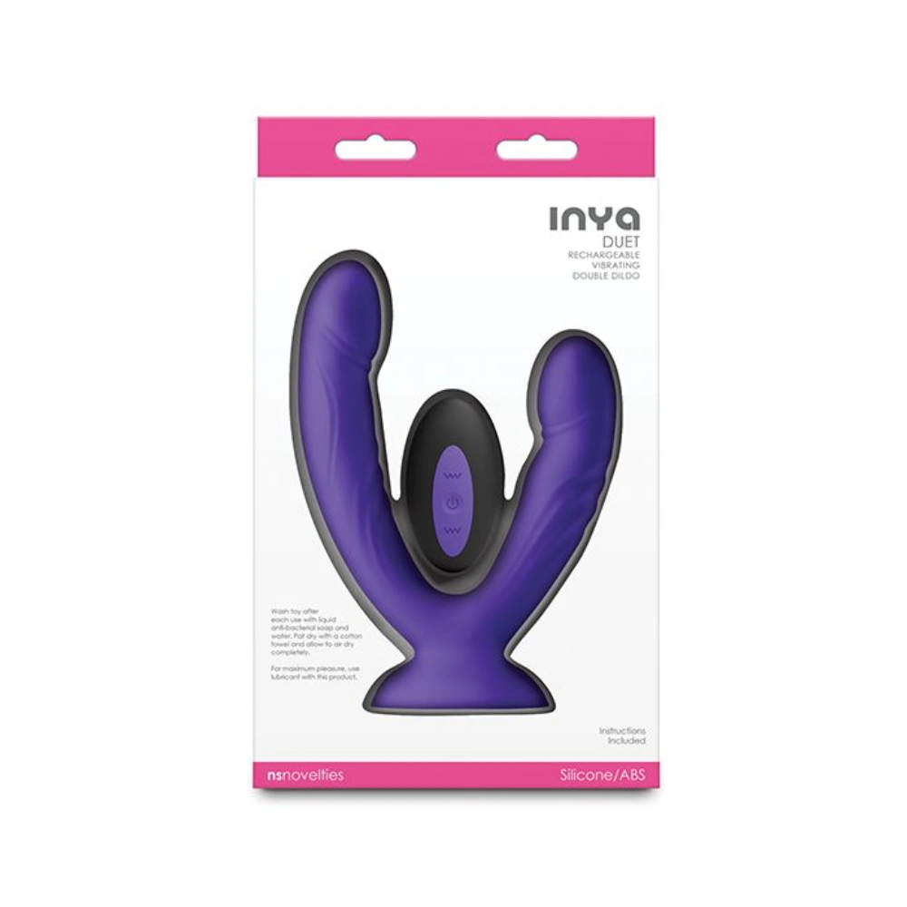 dual stimulation purple silicone vibrating toy