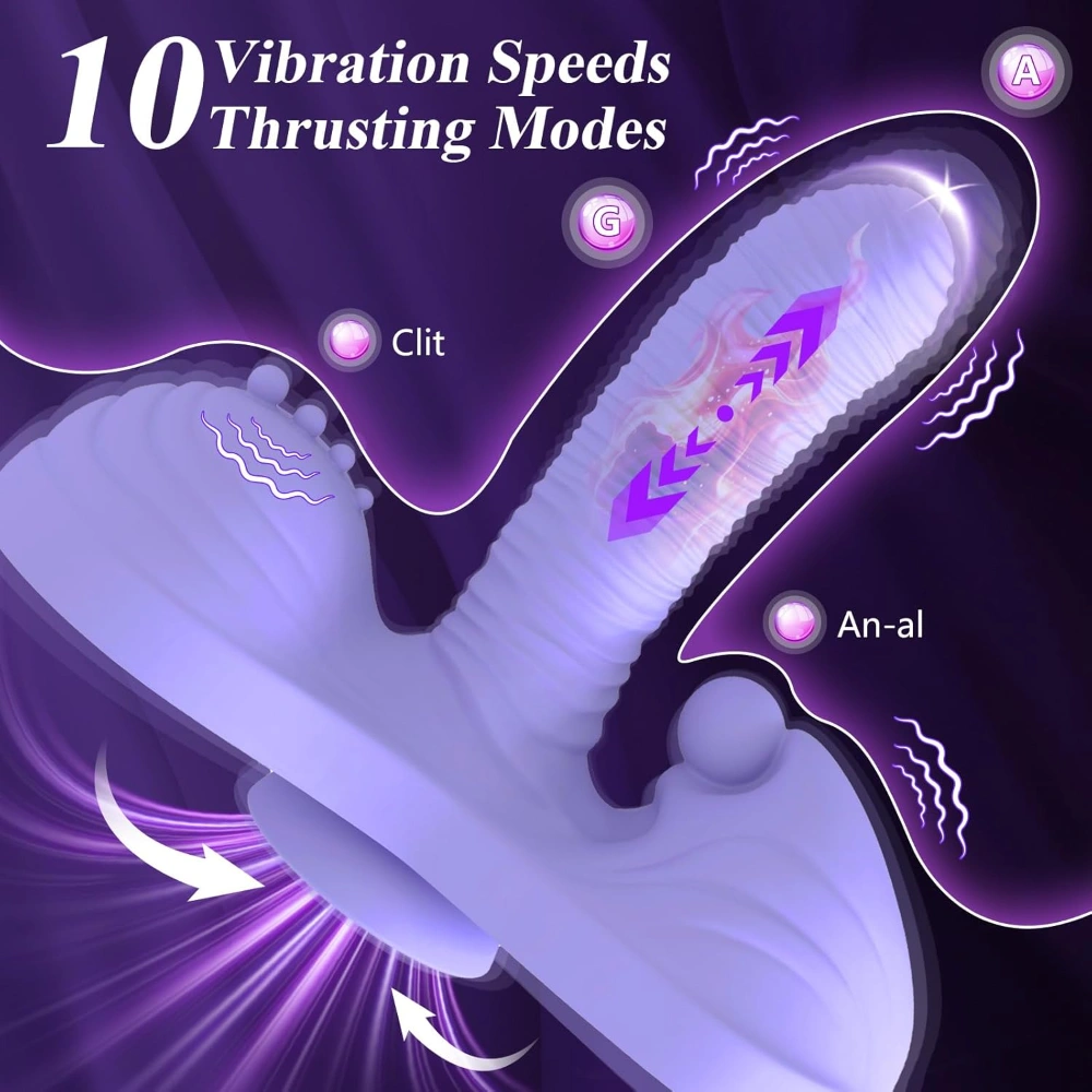 Venusfun 4 in 1 Sit and Ride Vibrator Thrusting Heated Dildo with 10 Modes for Women
