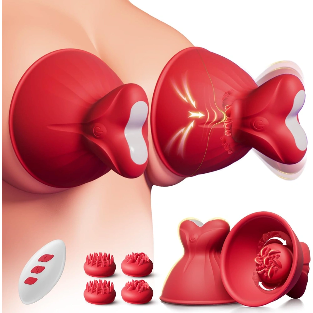 Venusfun 5 in 1 Nipple Vibrator for Women Tongue Licking Rotating Massage Sucking Massager