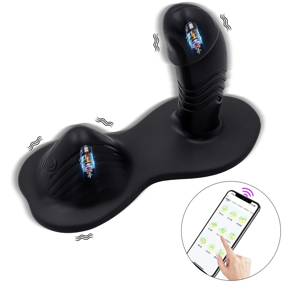 Venusfun Strap On Riding Dildo G Spot Vibrator 9 Modes Dual Motor App Control for Women