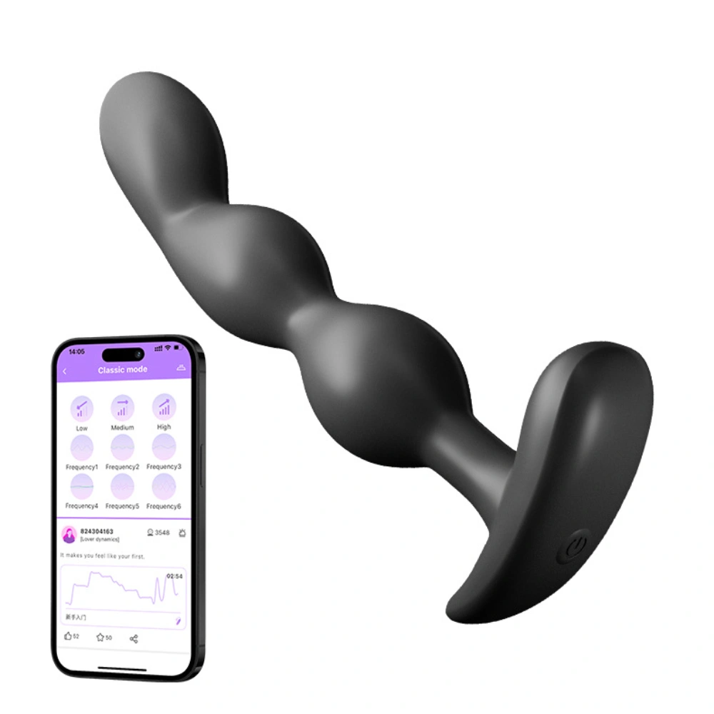 Venusfun App Controlled Thrusting Vibrating Anal Beads Soft Silicone 9 Mode for Couples