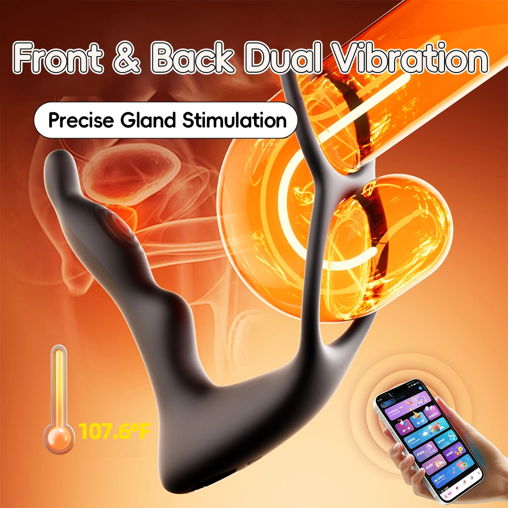 Venusfun APP Remote Prostate Toy Men Silicone Smart Heating P-Spot Vibrator Dual Thrill