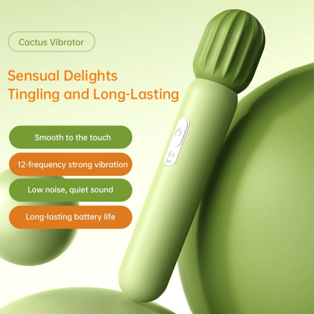 Venusfun Cactus Vibe Clitoris Vibrator AV Wand Massager Cute Self-Pleasure Toy With Multi-Speed
