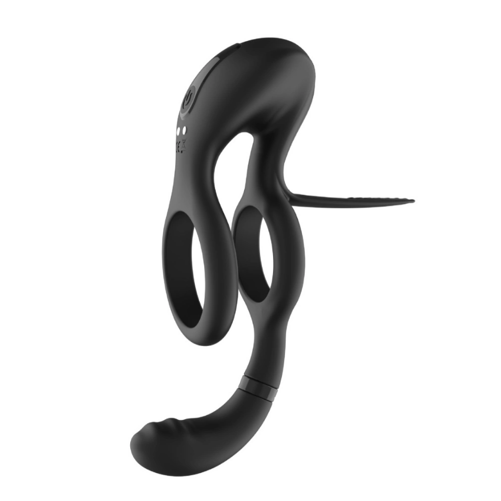 Venusfun Cock Ring Silicone Dual Motor Vibrating Delay Stamina Male Massager for Men