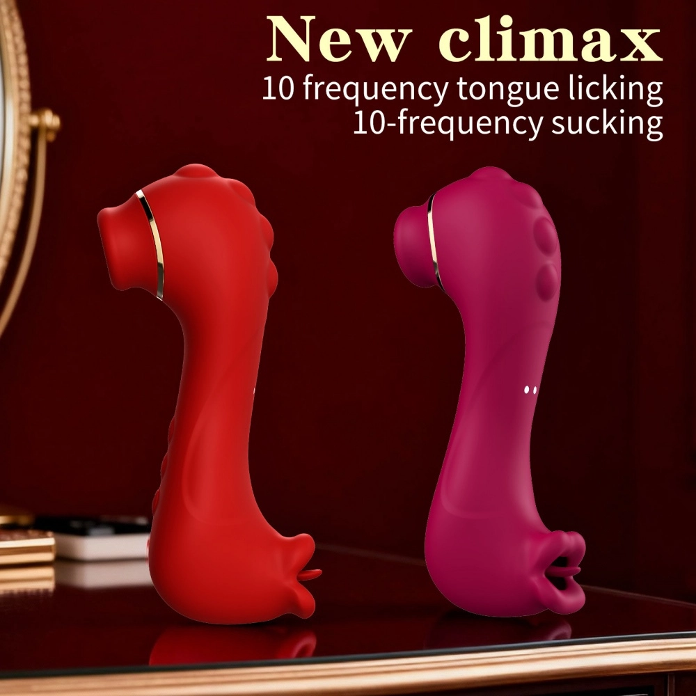 Venusfun Dual Ended Clitoral Sucking Vibrator 10 Speeds Silicone Vaginal Sucker Pussy Vibe