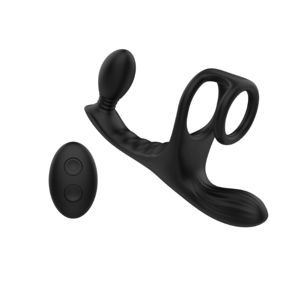 Venusfun Remote Vibrating Prostate Massager Butt Plug With Dual Penis Rings Cock Rings