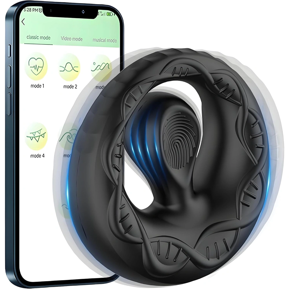 Venusfun App Controlled 2 in 1 Vibrating Cock Ring for Couples Soft Silicone Delay Control