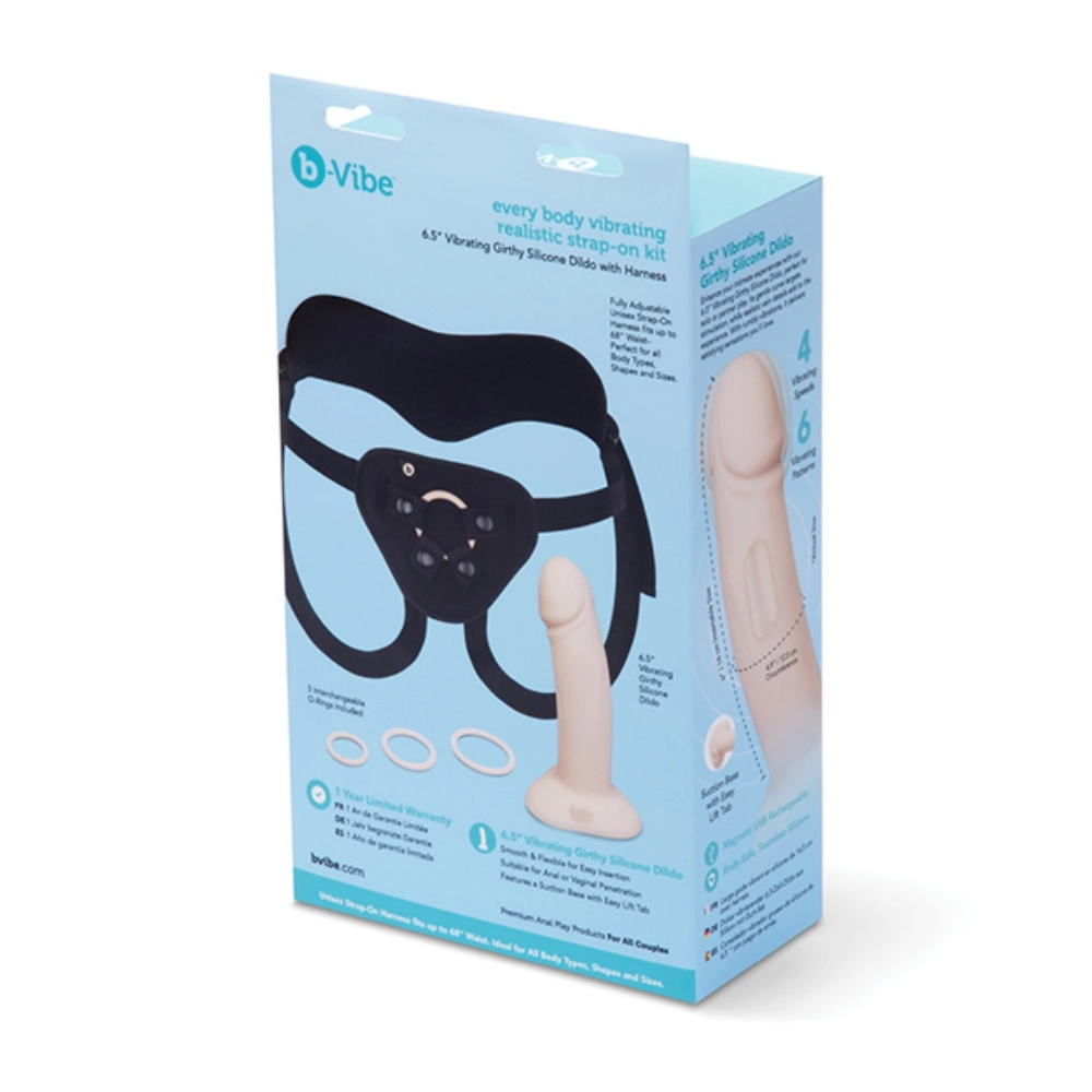 b vibe every body realistic strap on dildo kit easy clean