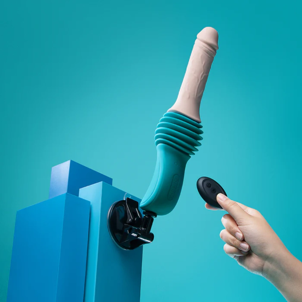 b vibe thrusting dildo machine