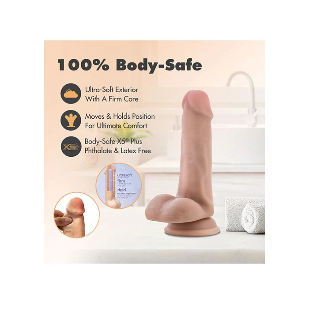 blush dr skin plus posable suction dildo 6inch realistic x5 plus tpe