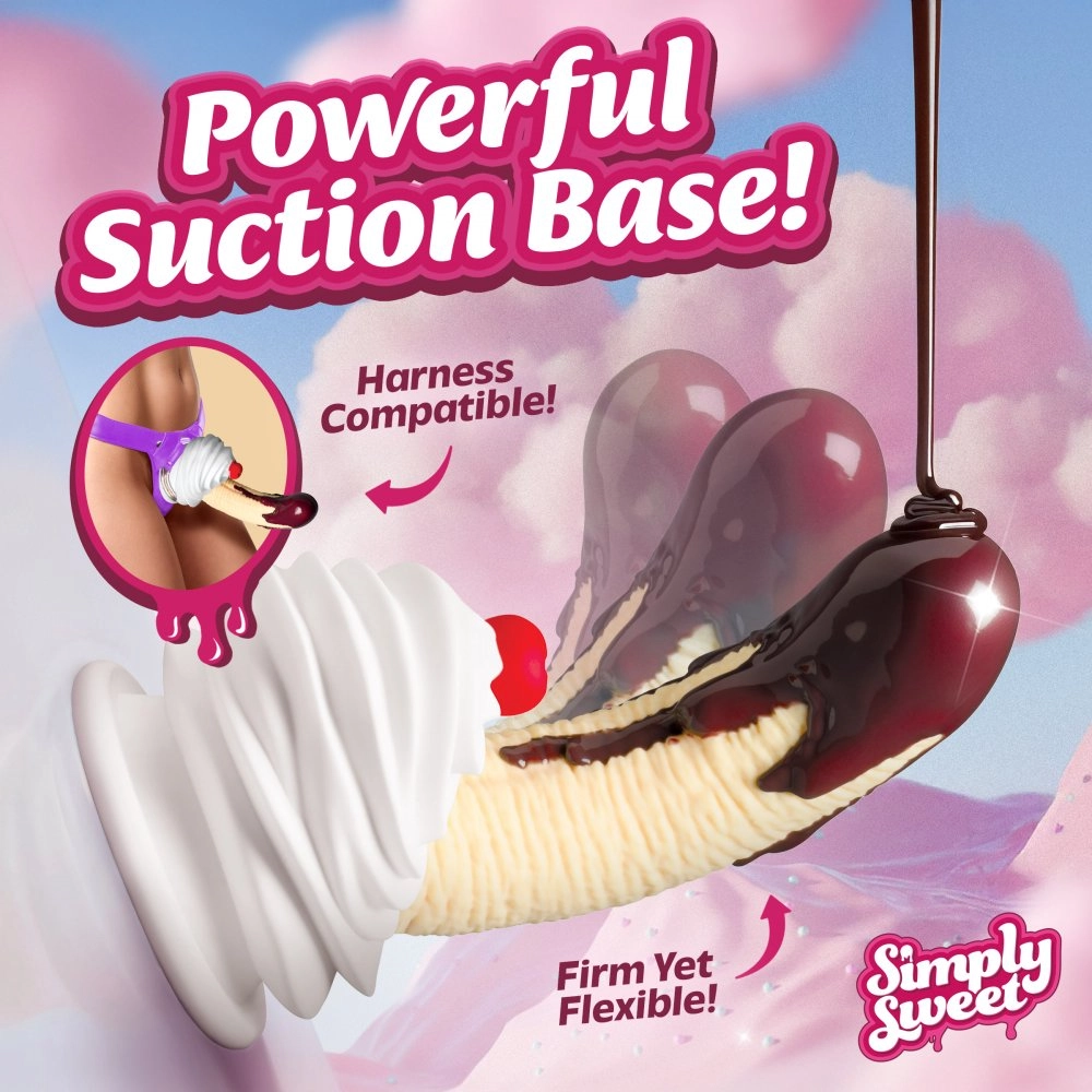 curve toys chocolate dipped banana split 7in suction cup dildo waterproof