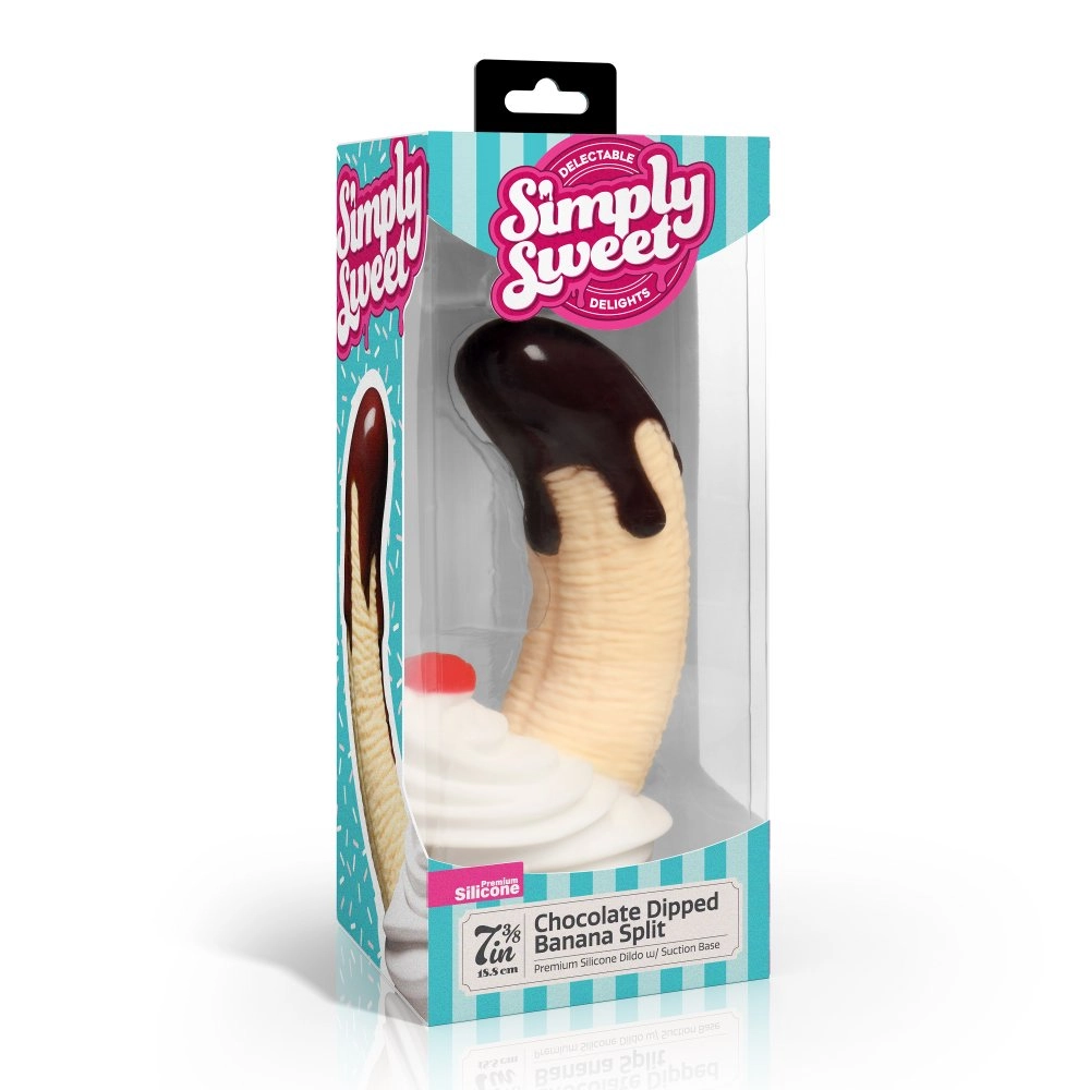 curve toys chocolate dipped banana split 7in suction cup dildo new type