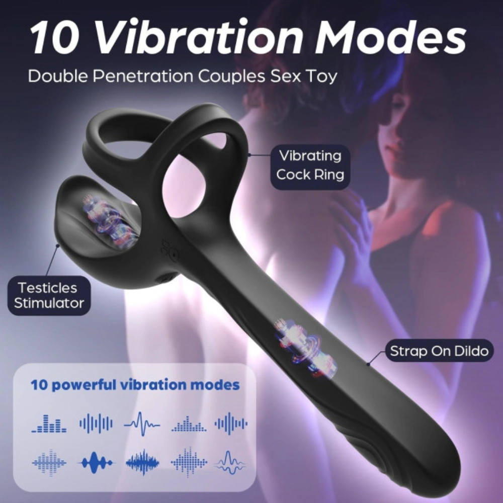 venusfun 3 in 1 vibrating cock ring dual penis testicle rings