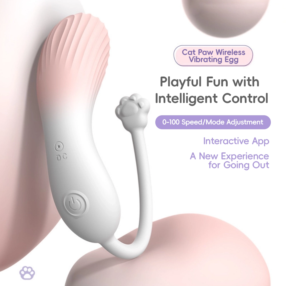 Venusfun Cute Neko Paw Themed Egg Vibrator G-Spot Stim Clitoris Vibe App Control Panty Massager