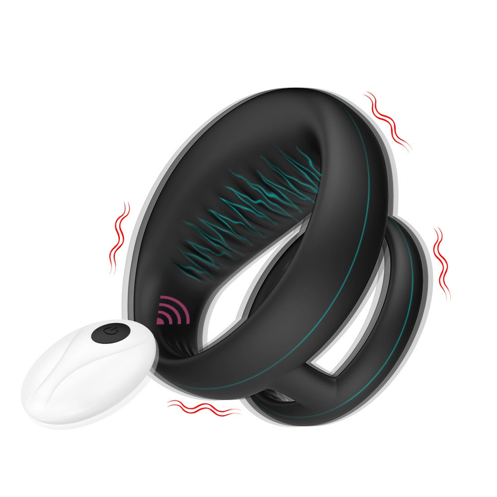 Venusfun Locking Vibrating Cock Ring for Men 9 Modes Silicone Delay Penis Extension Toy