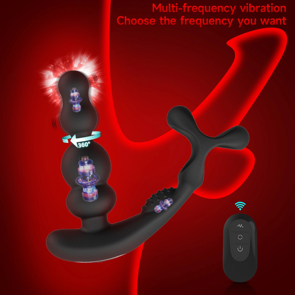 Venusfun App-Controlled Wearable Vibrating Anal Plug Prostate Massager with Beads & Penis Ring