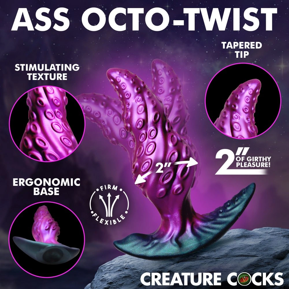 Creature Cocks Octo-Twist Silicone Butt Plug Fantasy Anal Plug Ass Expand Backdoor Toy