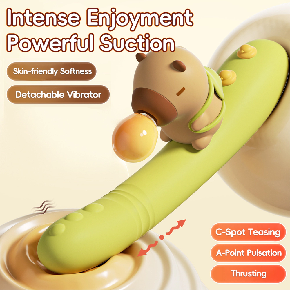 Venusfun Cute Insertable Thrusting & Suction Stim Clit Vibrator Detachable Vibrating Wand