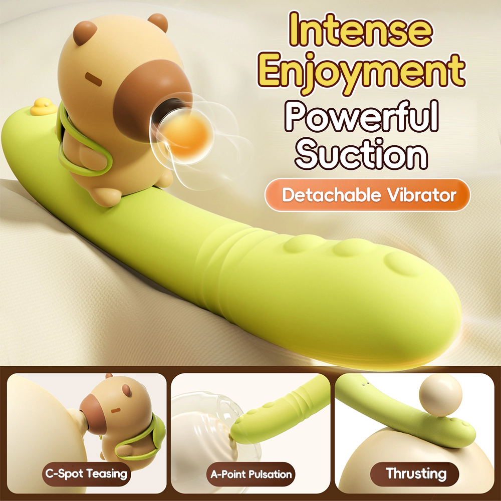 venusfun cute insertable thrusting suction stim clit vibe safe material
